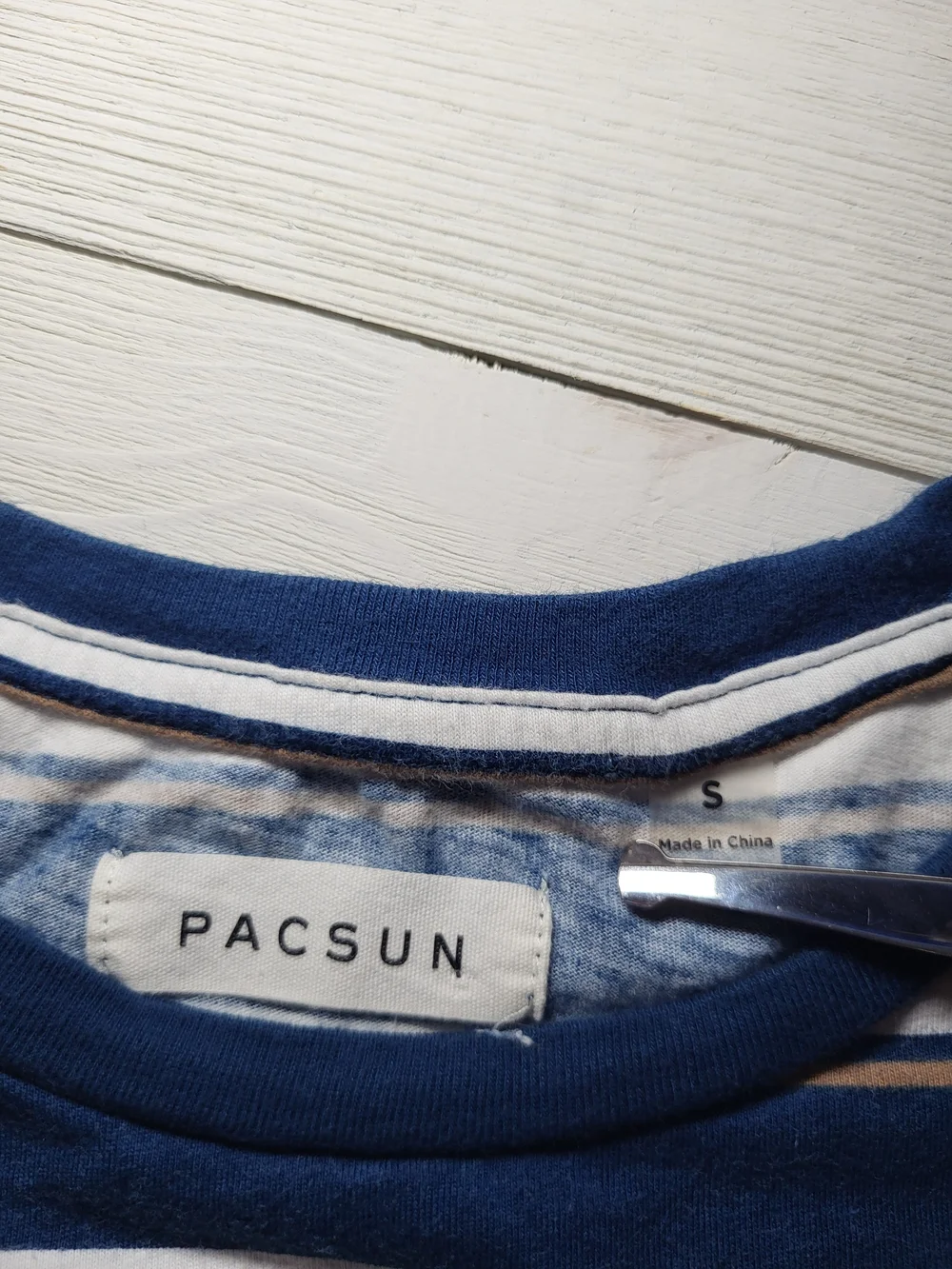 Lot Of 2 PacSun Tops Nautical Embroidered Striped Long Sleeve Tee & Zip Jacket.